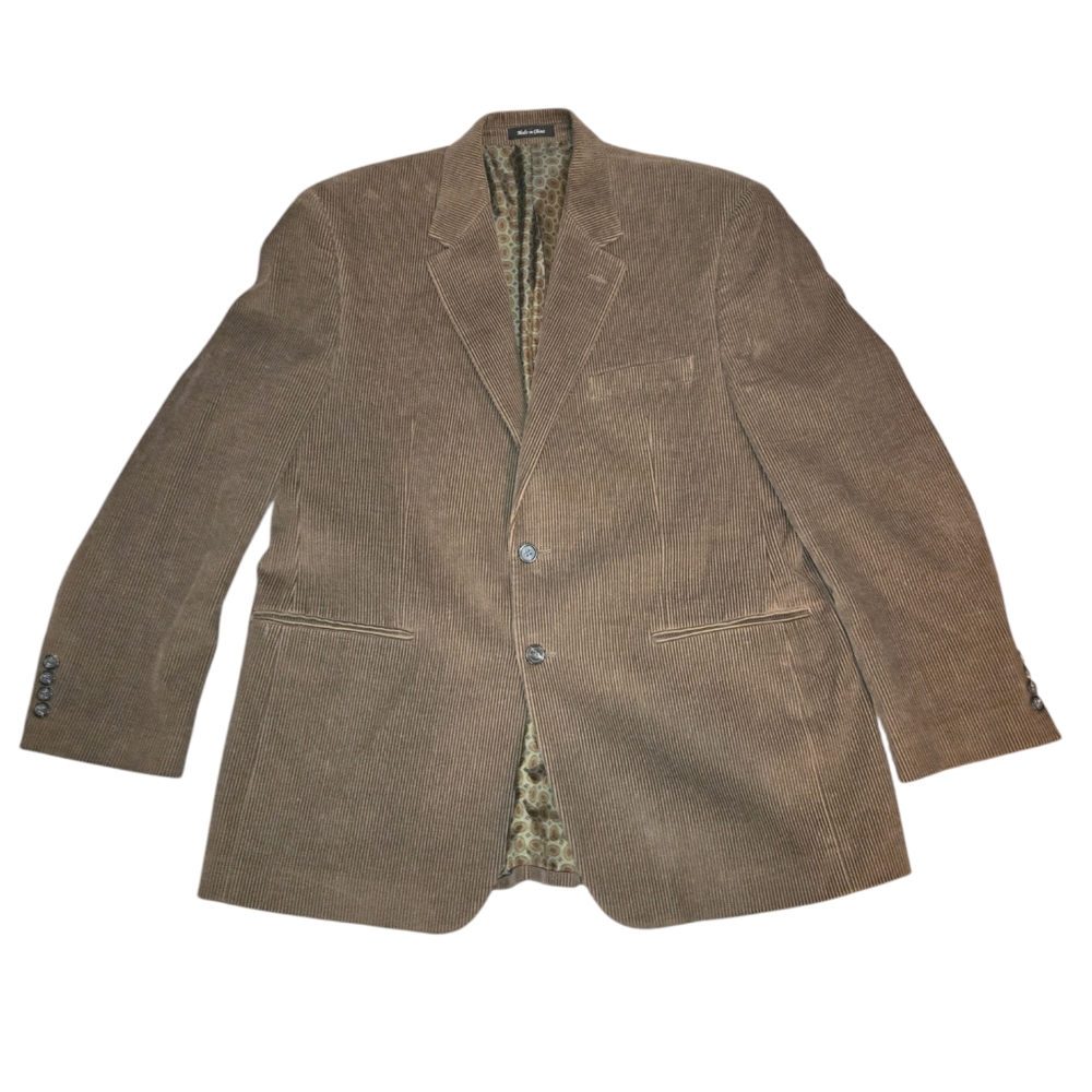 Lauren Ralph Lauren Medium Brown 100% Cotton Corduroy Two Button Blazer Size 44R